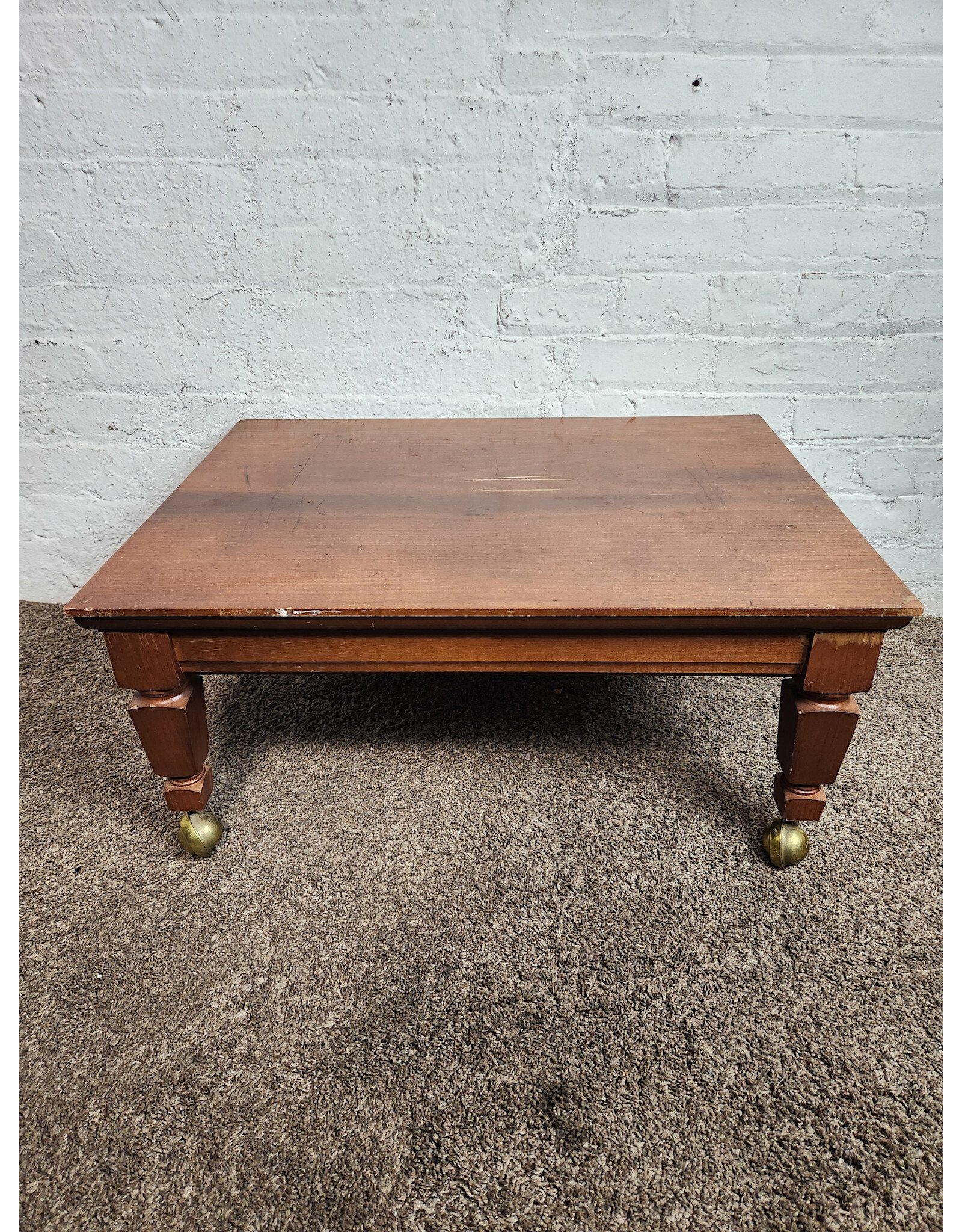 Naomi Gale Wooden Low Rolling Coffee Table