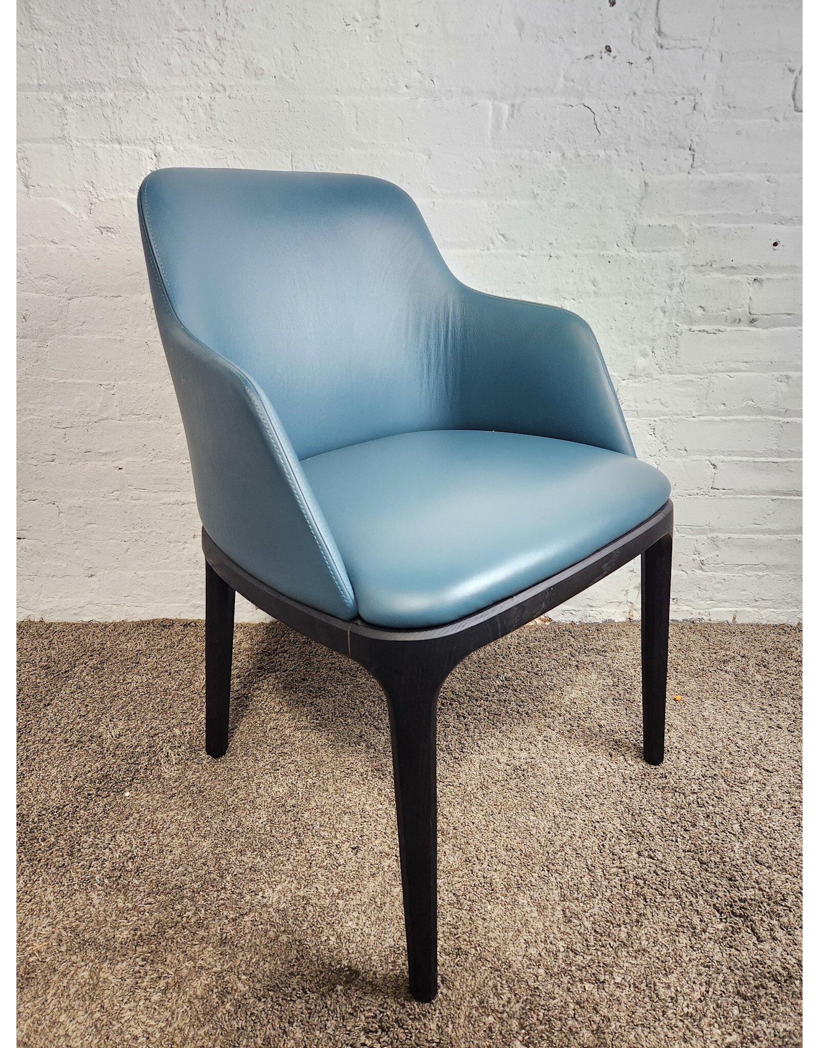 Poliform Blue Upholstered Dining Chair