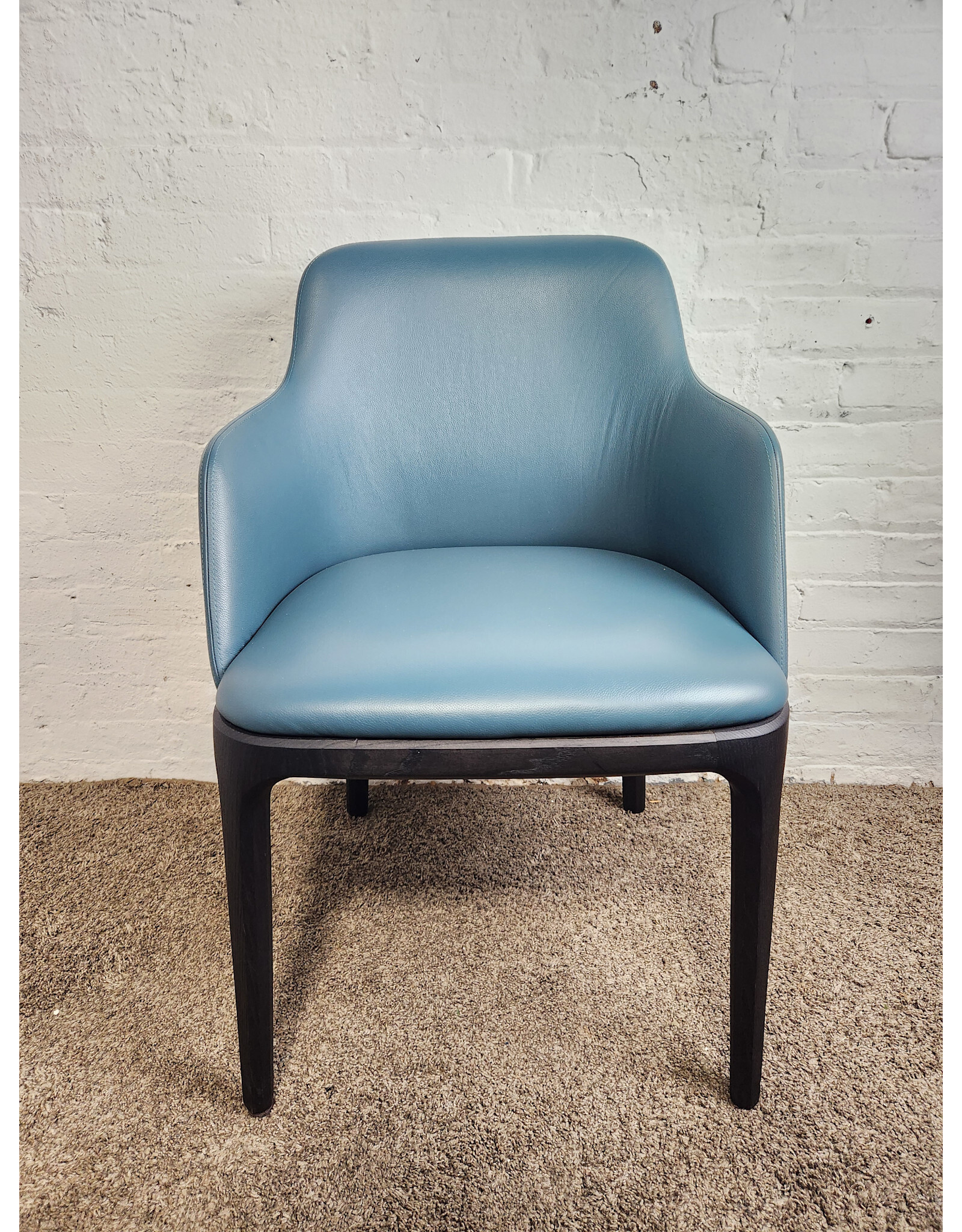 Poliform Blue Upholstered Dining Chair
