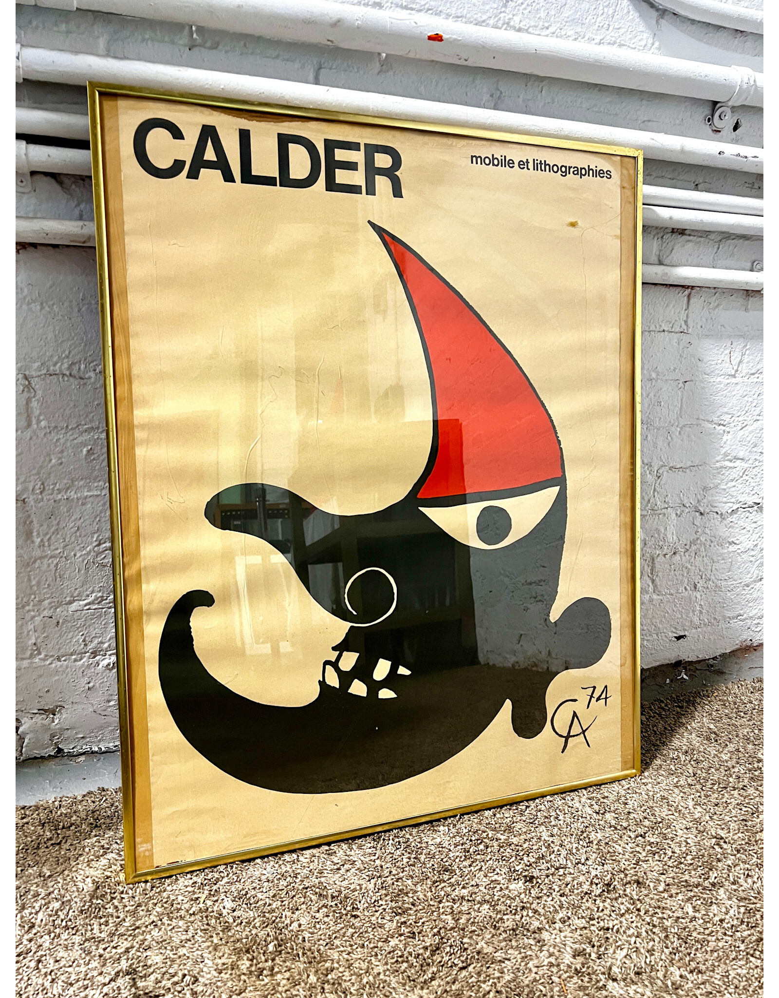 Alexander Calder: Mobile et Lithographies, framed vintage exhibition poster
