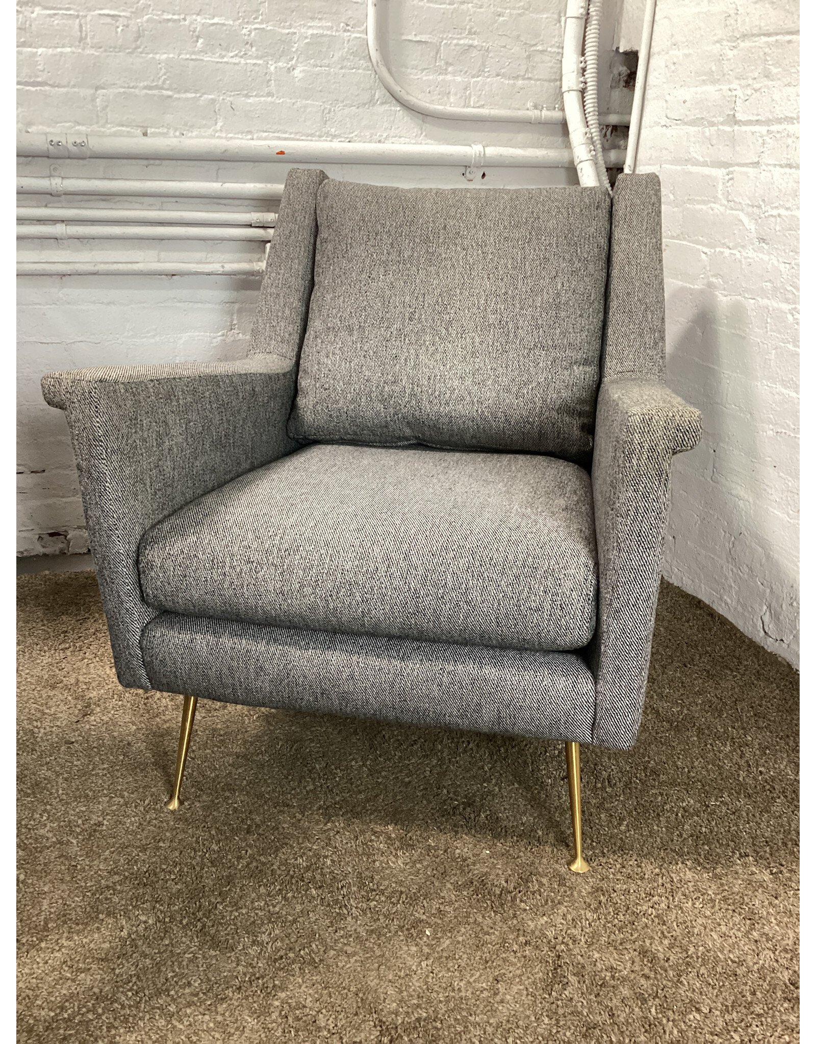 West Elm Carlo Mid-Century Chair Metal Legs