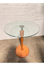 Postmodern Maple & Glass Side Table by Callagaris