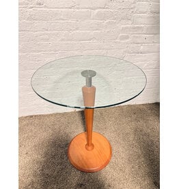 Postmodern Maple & Glass Side Table by Callagaris