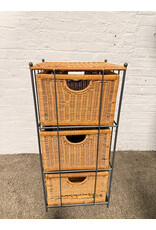 3-Drawer Rattan Storage Unit