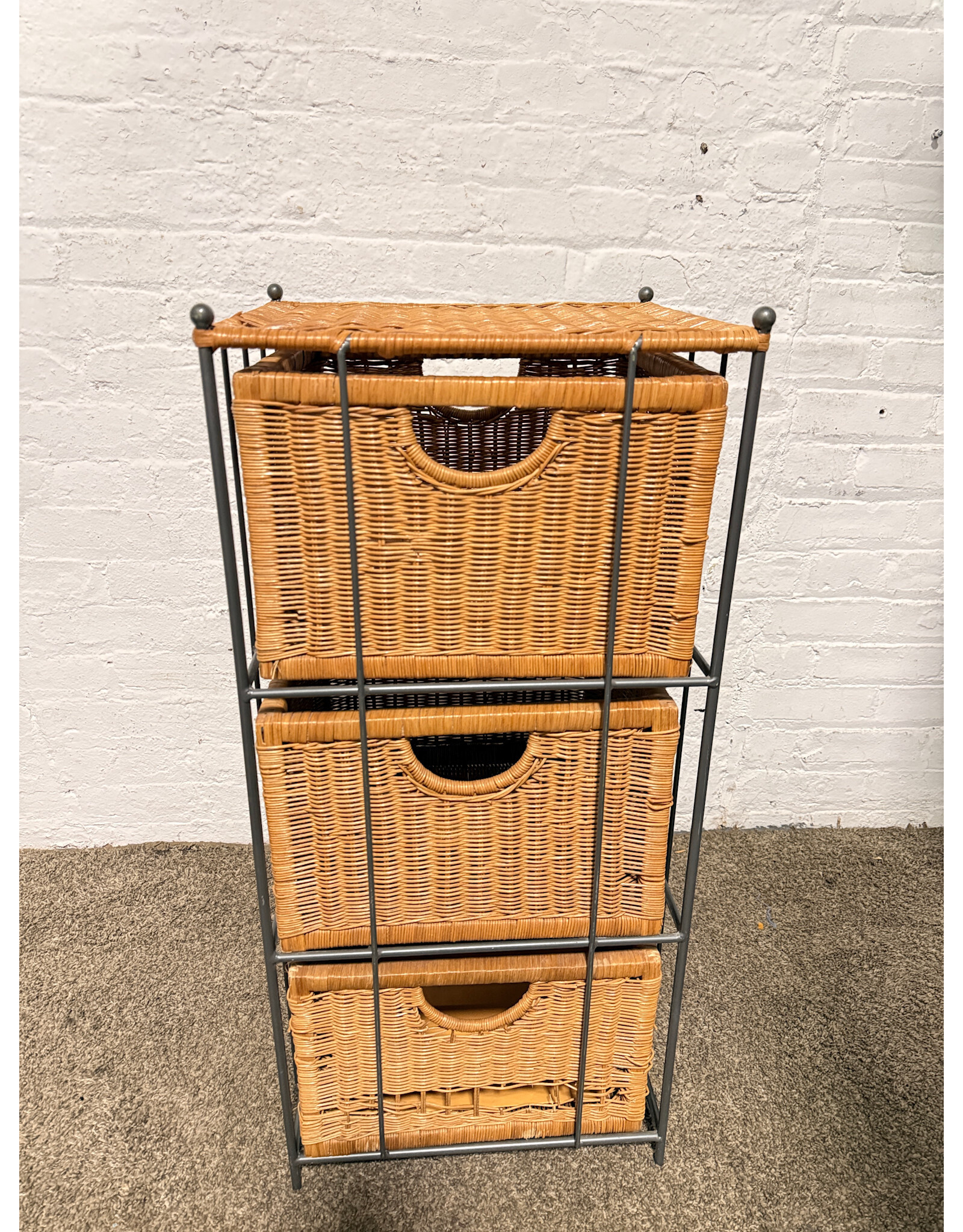 3-Drawer Rattan Storage Unit