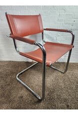 Vintage Mart Stam Style Chrome and Leather Cantilever Chair