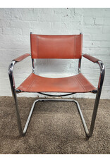 Vintage Mart Stam Style Chrome and Leather Cantilever Chair