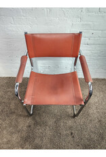 Vintage Mart Stam Style Chrome and Leather Cantilever Chair