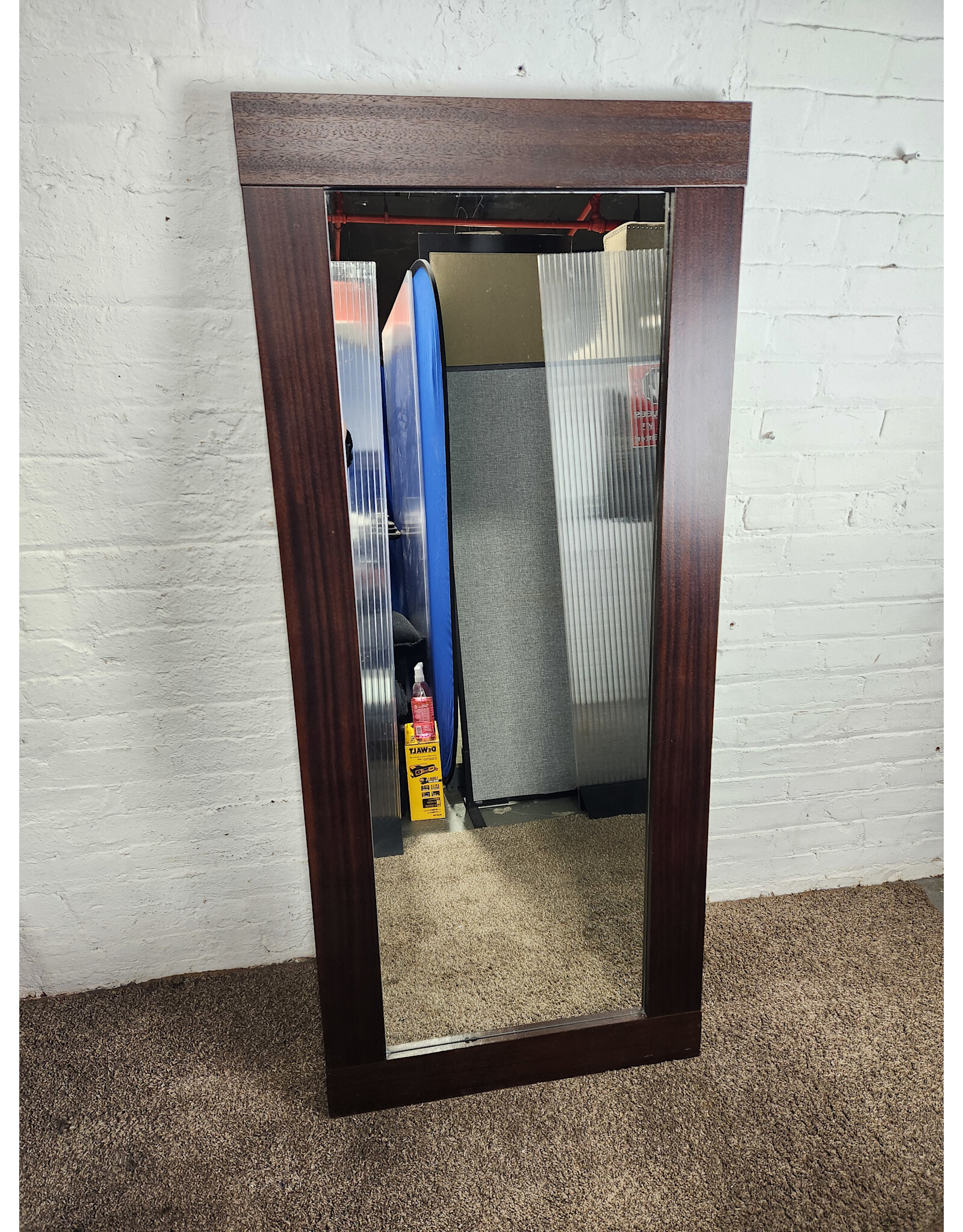 Rectangular Wooden Frame Hanging Mirror