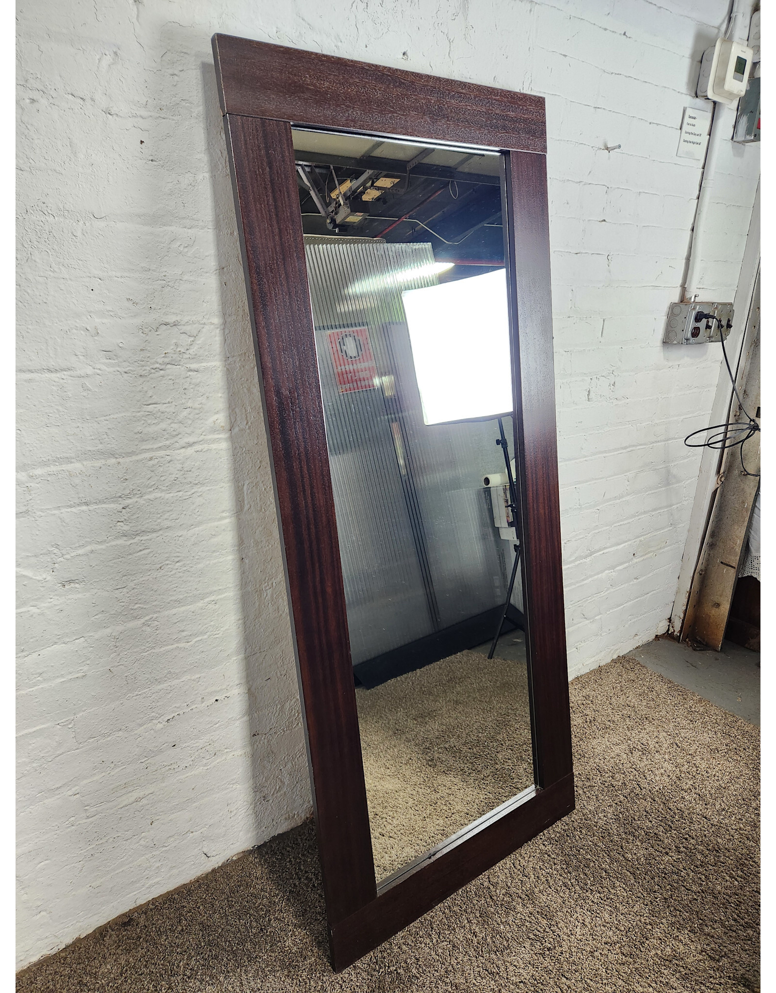 Rectangular Wooden Frame Hanging Mirror