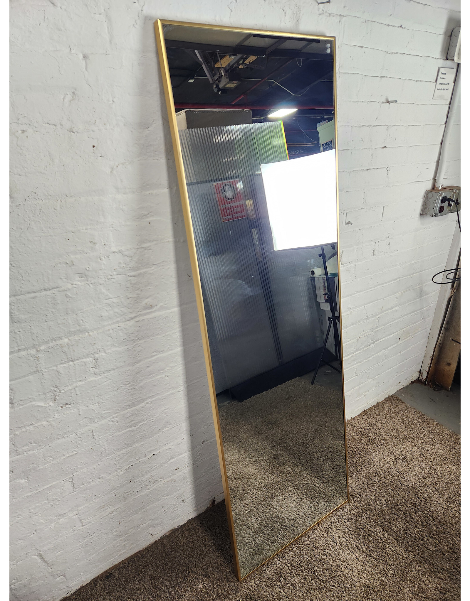 Rectangular Gold Metal Frame Hanging Mirror