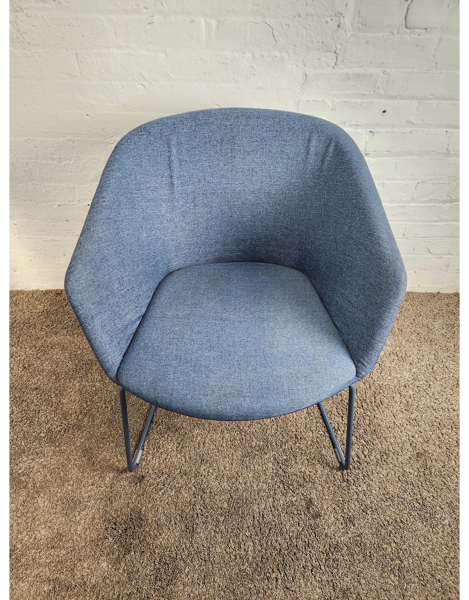 Dark Blue Poppin Pitch Sled Chair