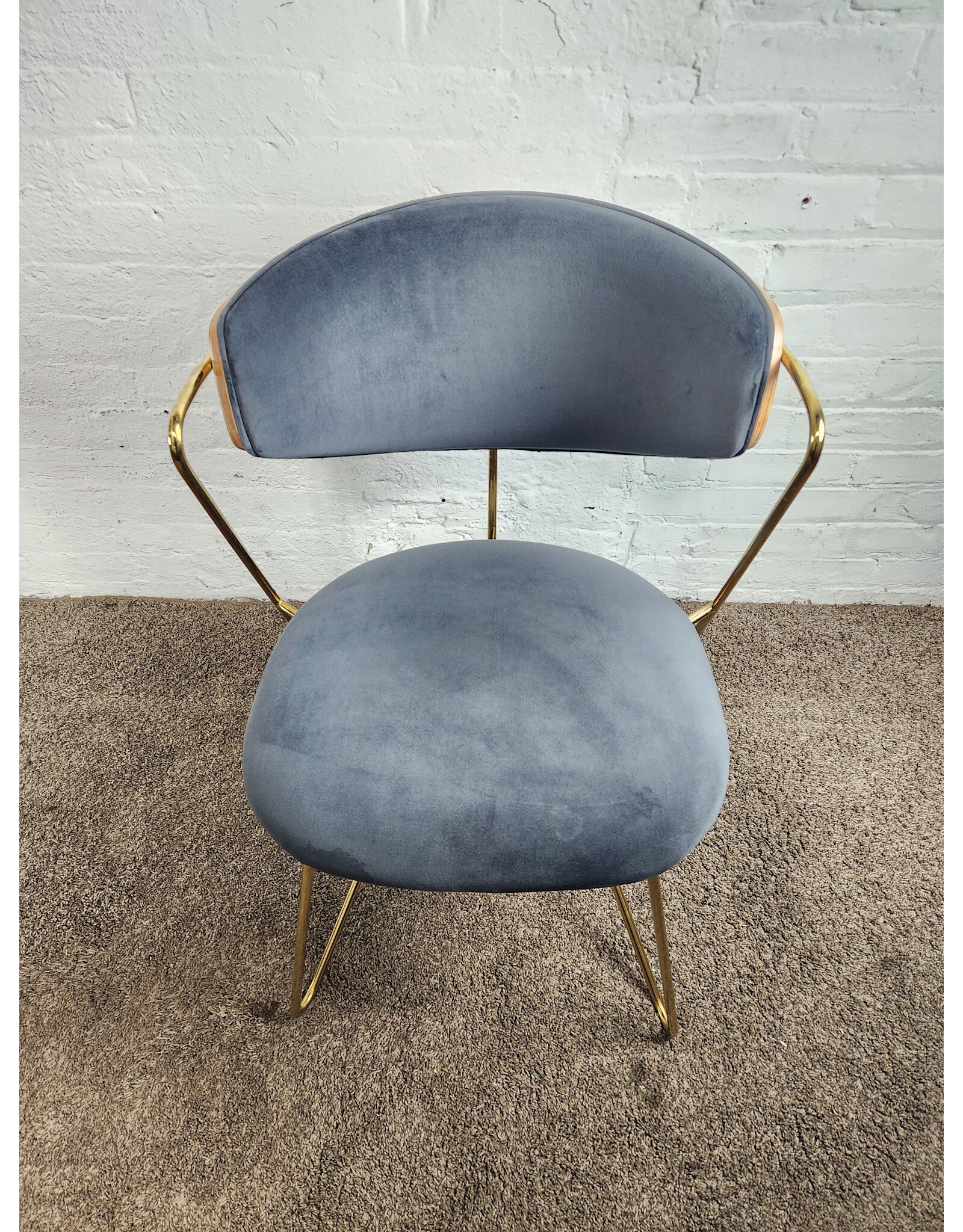 Modway Prevail Gold Gray Stainless Steel Dining and Accent Performance Velvet Chair