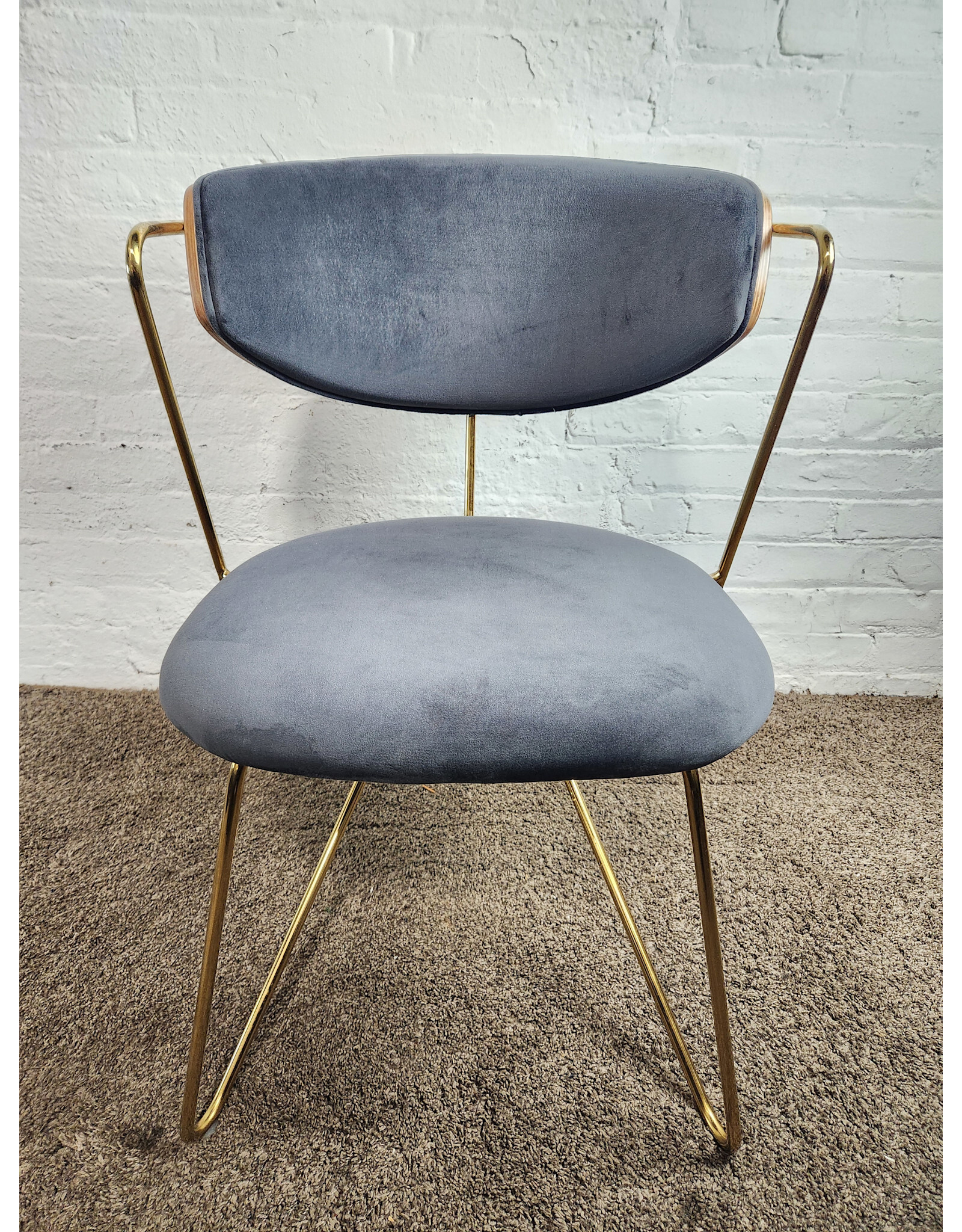 Modway Prevail Gold Gray Stainless Steel Dining and Accent Performance Velvet Chair