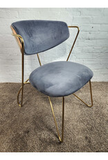 Modway Prevail Gold Gray Stainless Steel Dining and Accent Performance Velvet Chair