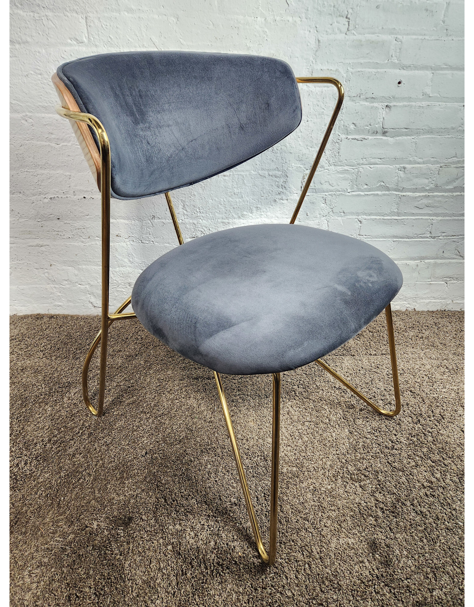 Modway Prevail Gold Gray Stainless Steel Dining and Accent Performance Velvet Chair