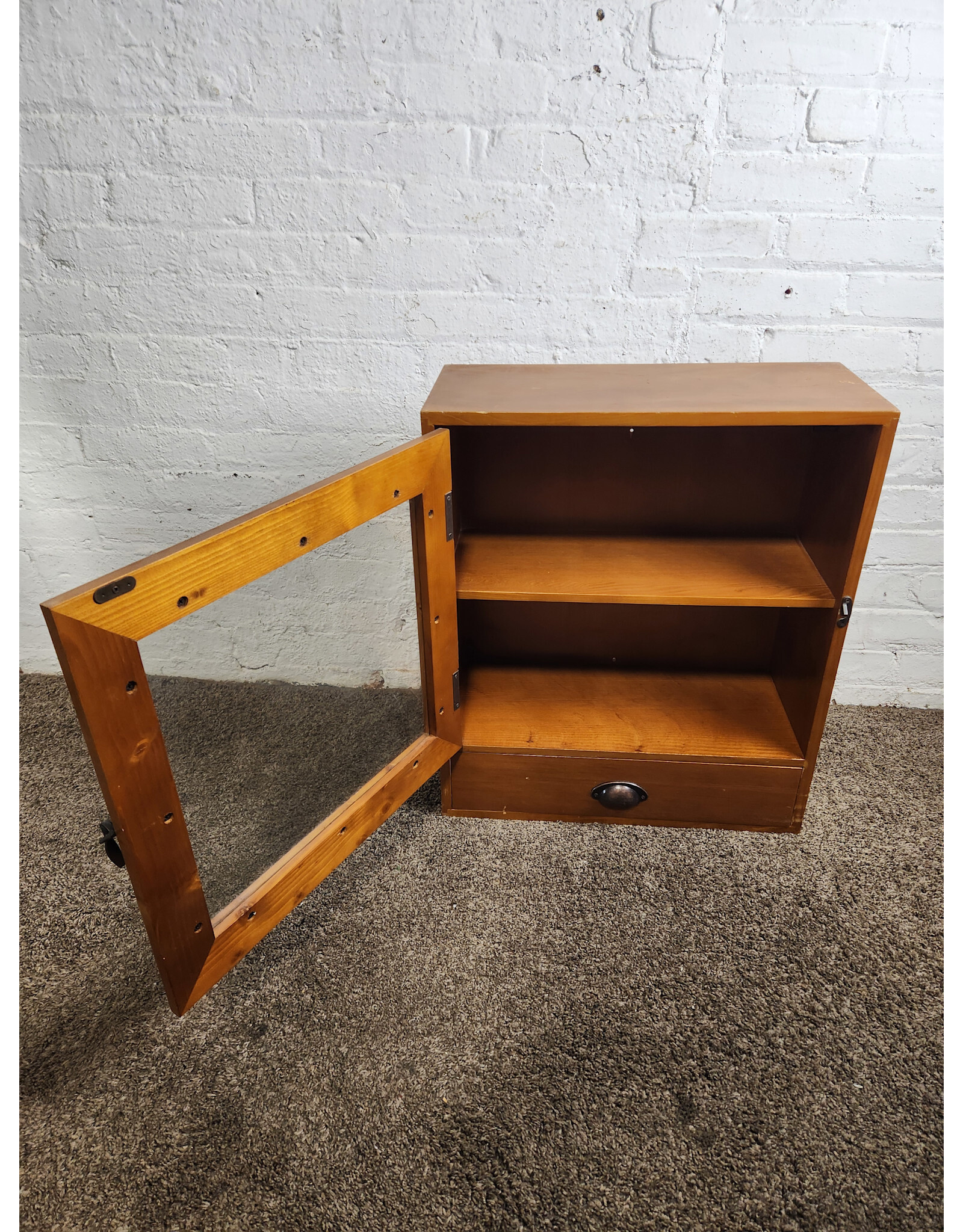 Vintage Wooden Mounted Storage Cabinet