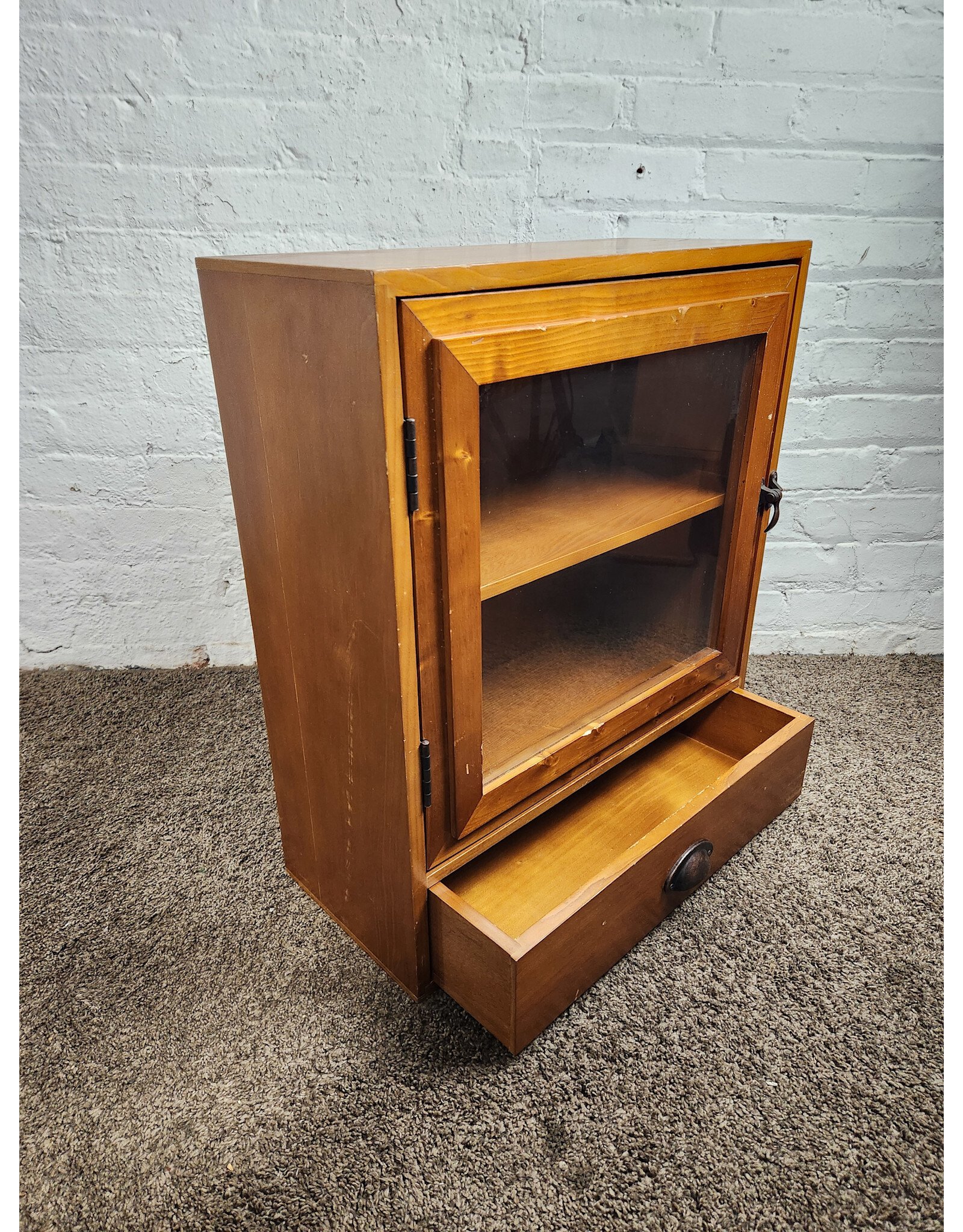 Vintage Wooden Mounted Storage Cabinet