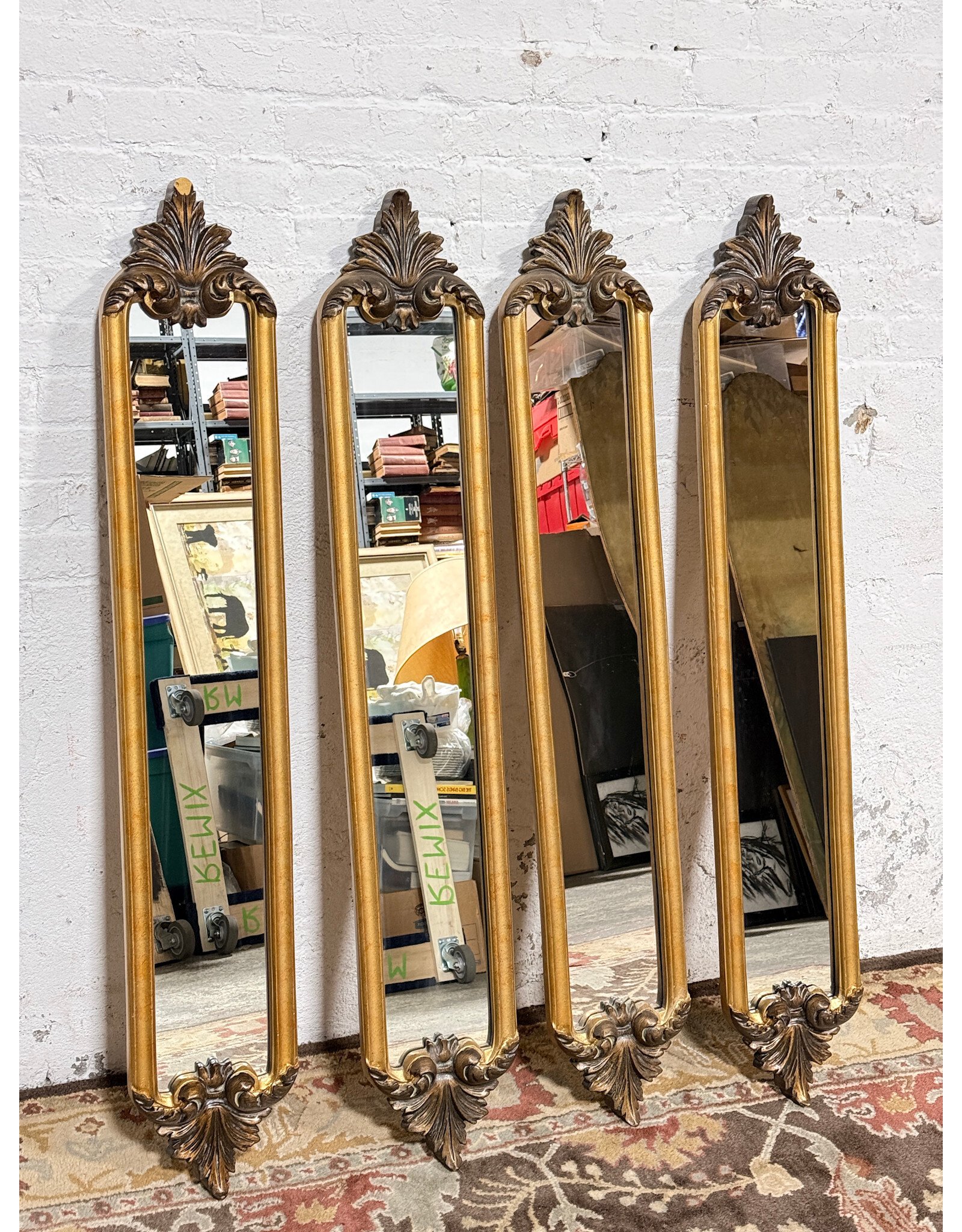 Antique Style Narrow Wall Mirror