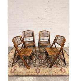 Vintage Tortoiseshell Bamboo Style Folding Chair