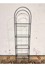 Mid-Century Black Steel & Glass Etagère