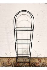 Mid-Century Black Steel & Glass Etagère