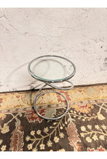 Rosen For Pace Modern Chrome Spiral Glass Top Side/End Table