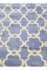Blue and White Flower Pattern Area Rug