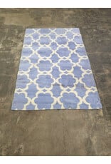 Blue and White Flower Pattern Area Rug
