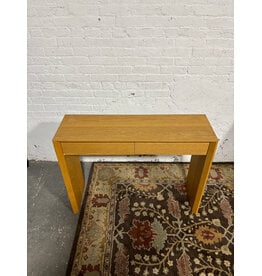 Ortona Warm Blonde Wood Slab Leg Console Table