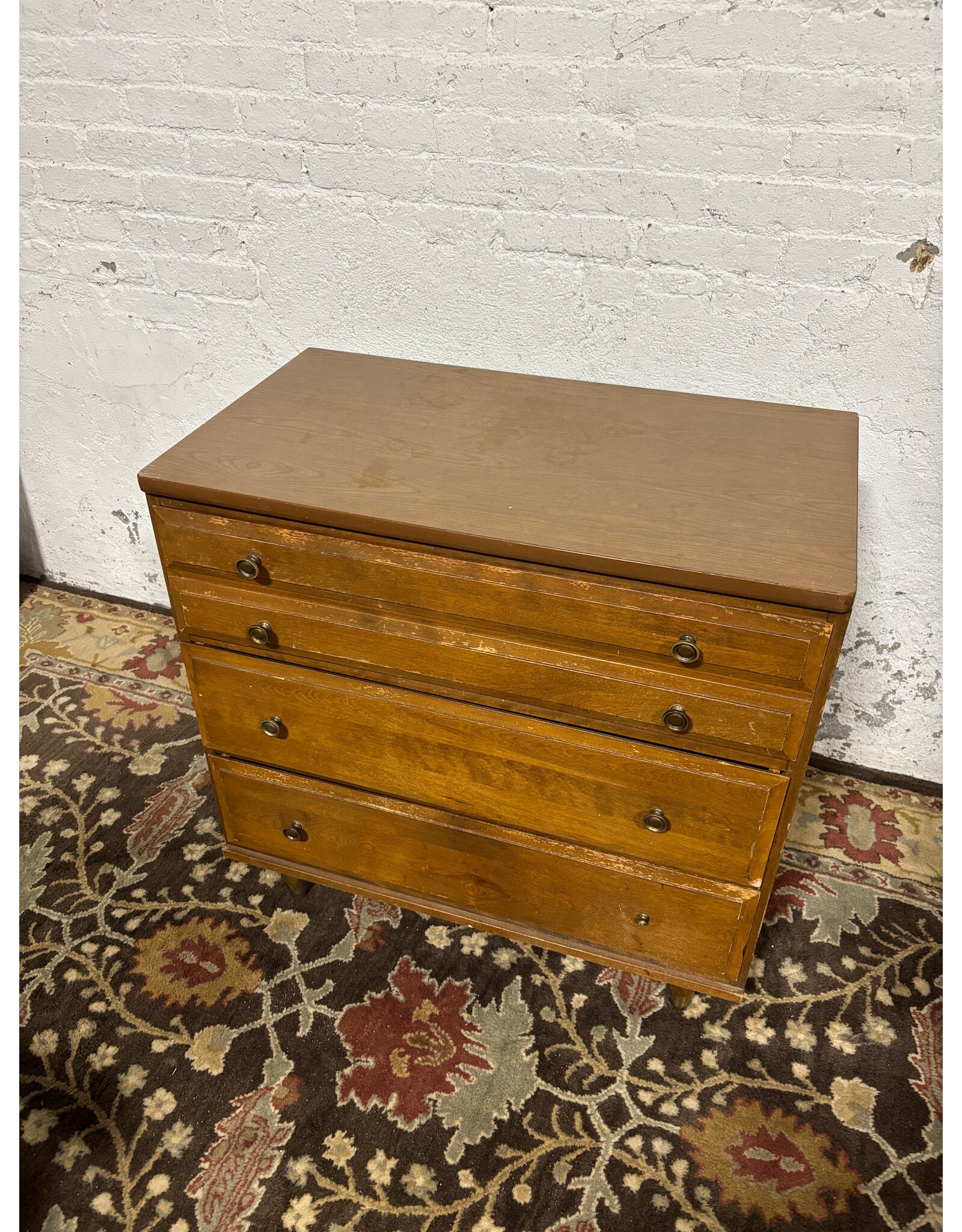Walnut 4 Drawer Dresser