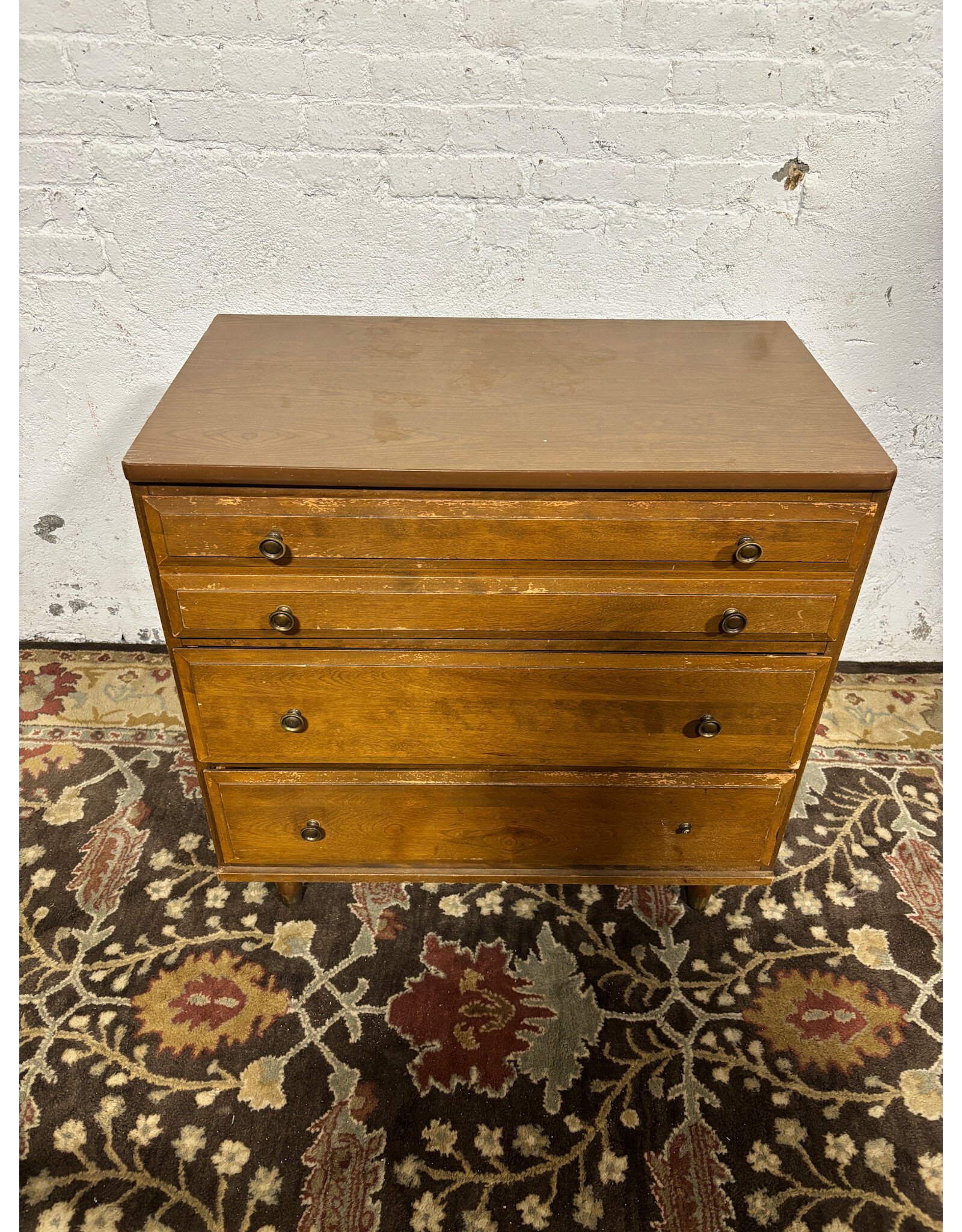 Walnut 4 Drawer Dresser