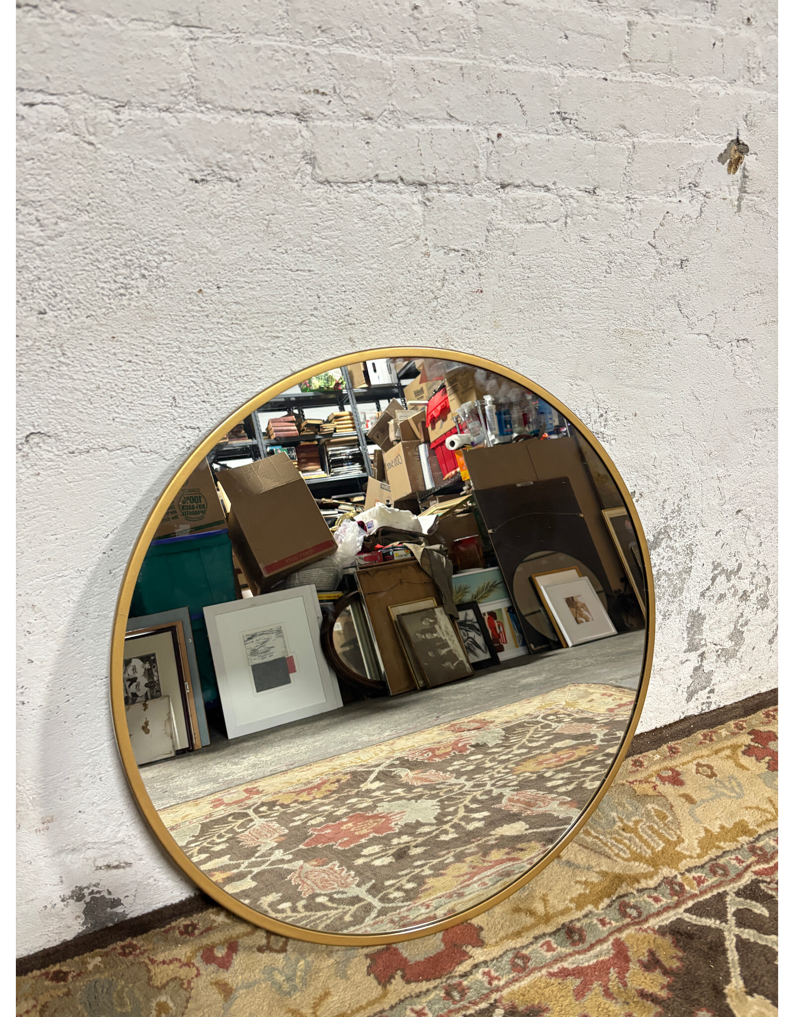 Gold Round Mirror