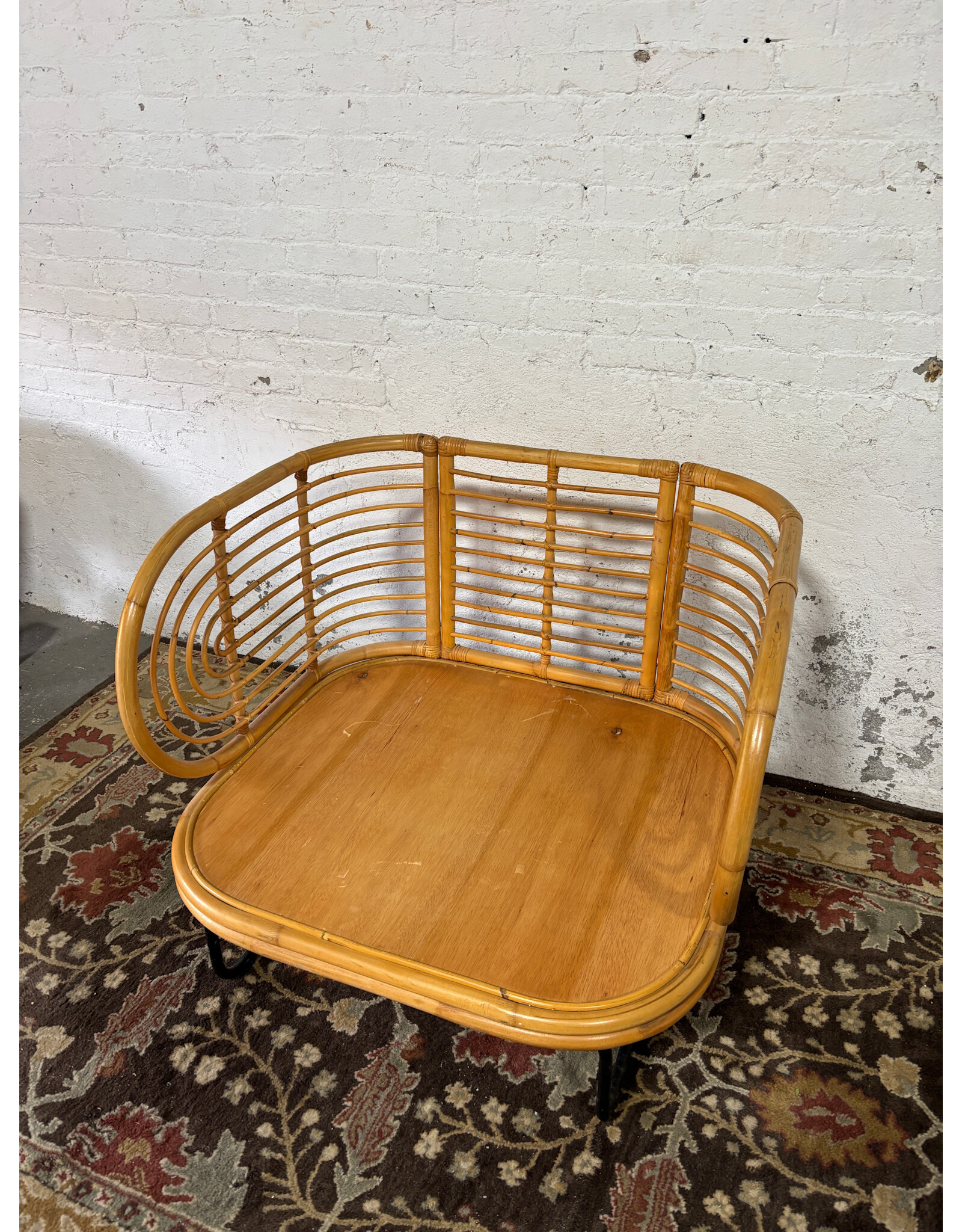 Boho Rattan Bamboo Lounge Chair