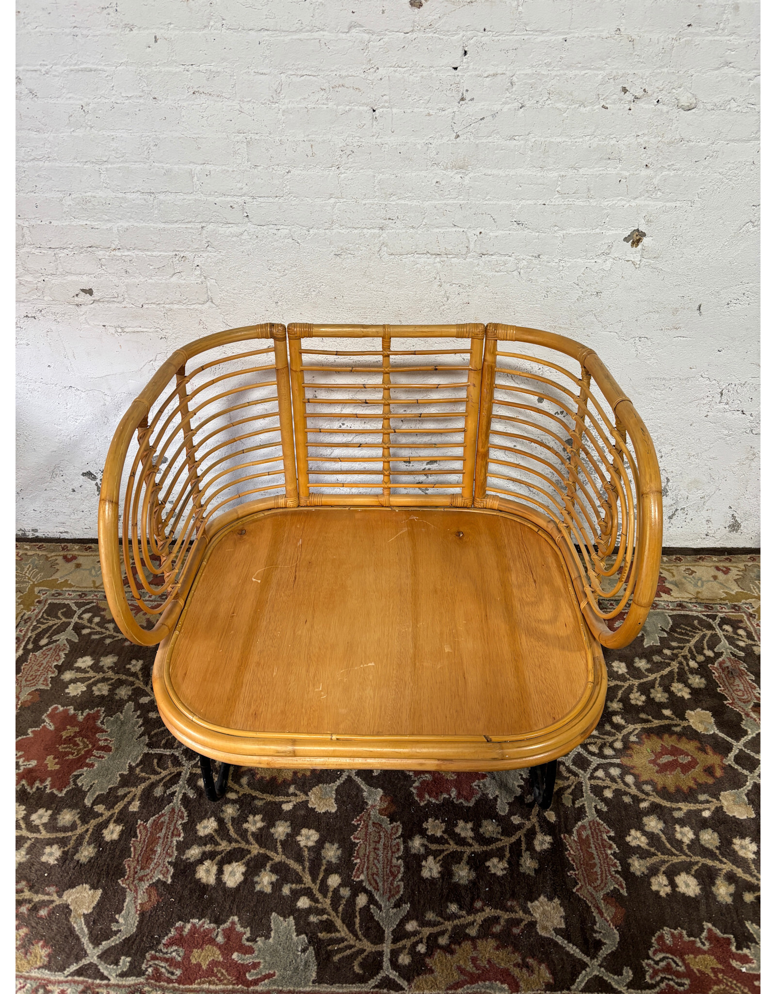 Boho Rattan Bamboo Lounge Chair