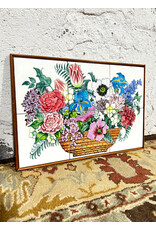 Floral Basket, framed tile mural