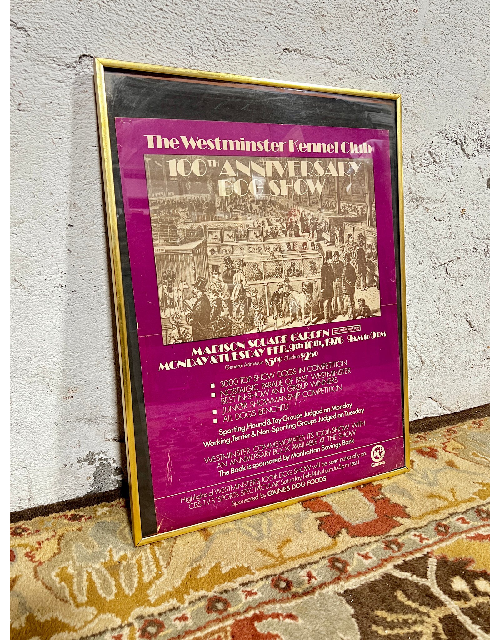 Framed Vintage Westminster Dog Show Poster