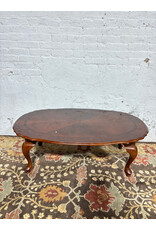 Queen Anne Style Cherry Wood Oval Coffee Table