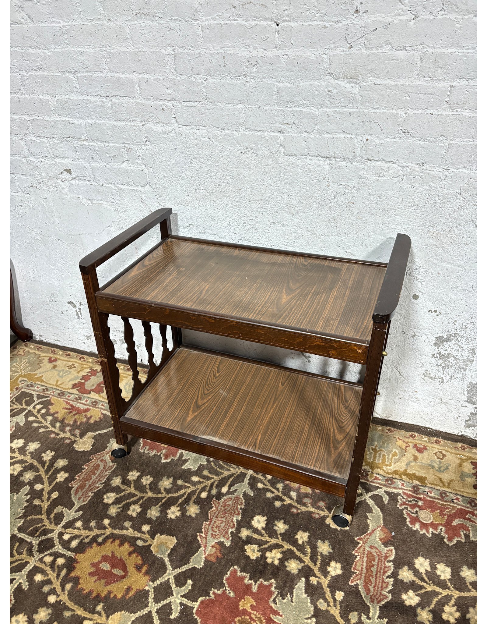 Mid Century Modern Wooden Serving Cart