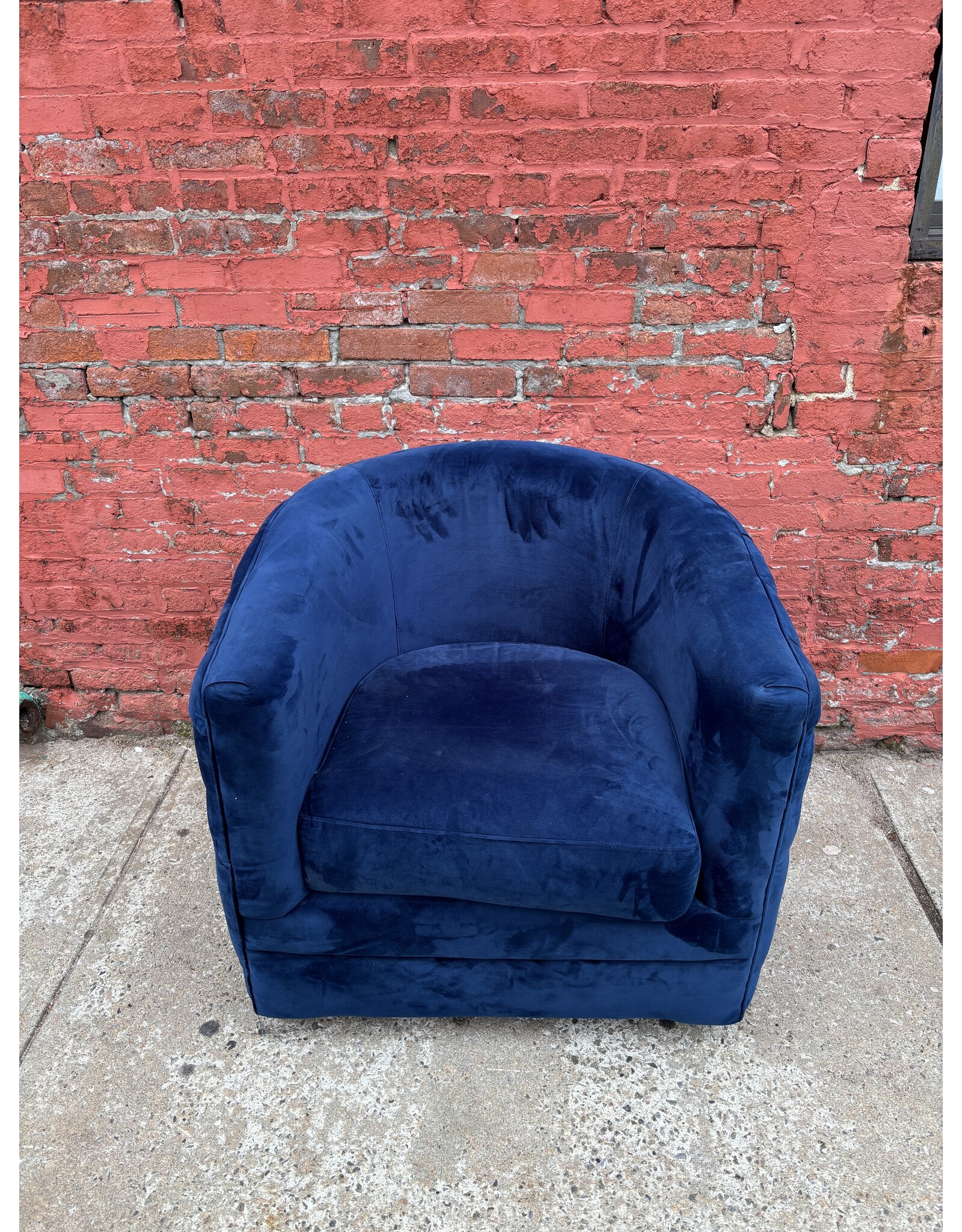 Linon Blue Velvet Armchair