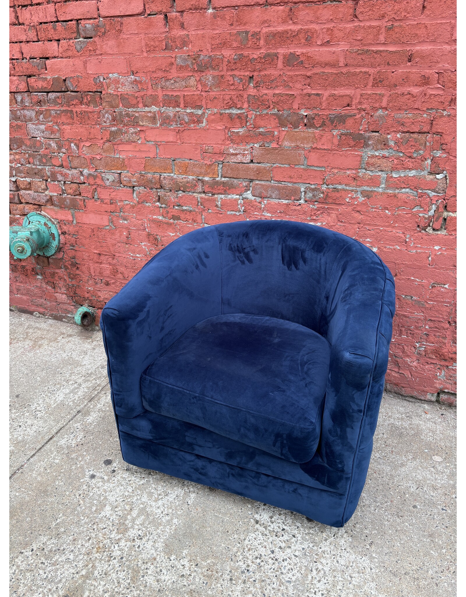 Linon Blue Velvet Armchair