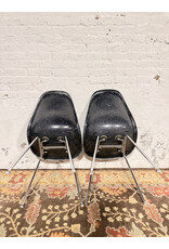 Modernica Case Study Side Shell H Base Chair in Jet Black Fiberglass