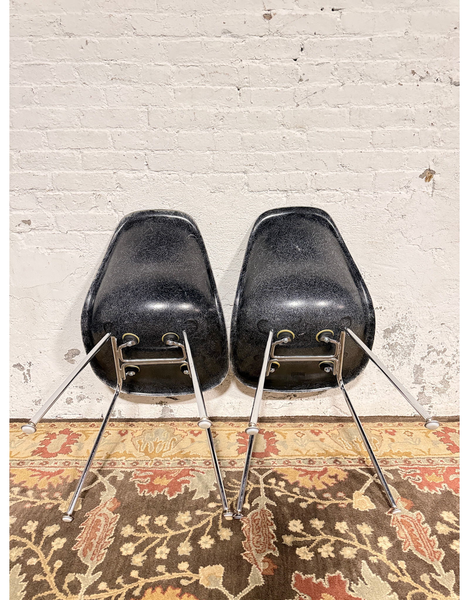 Modernica Case Study Side Shell H Base Chair in Jet Black Fiberglass