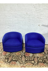 Blue Swivel Barrel Chairs