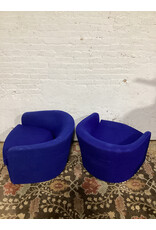 Blue Swivel Barrel Chairs