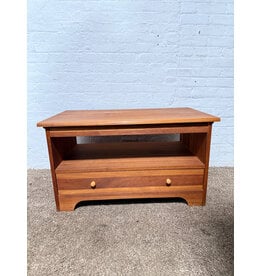 1-Drawer Square Wood Tv Stand with Storage
