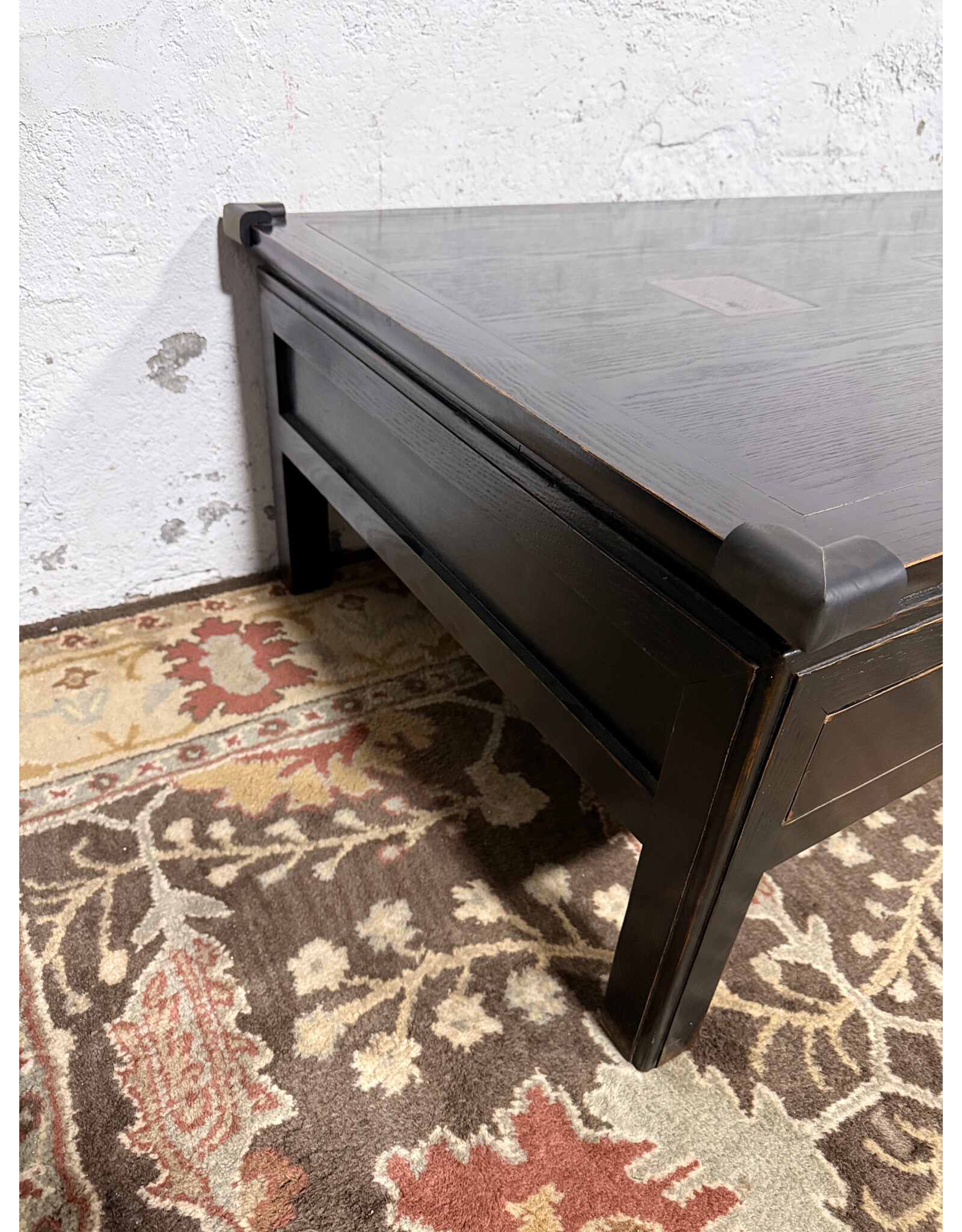 Hangzhou Slightly Rustic Black 4-Drawer Coffee Table