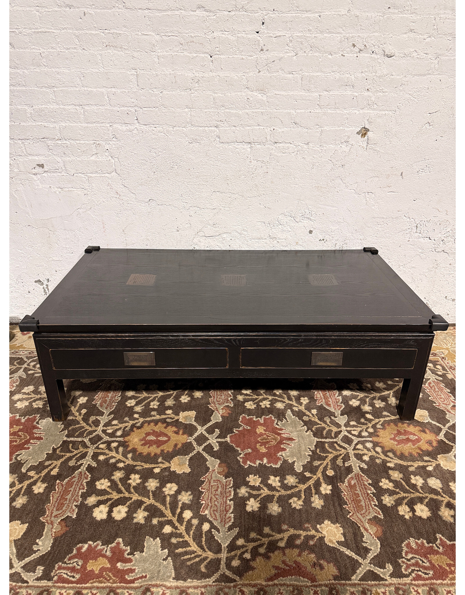 Hangzhou Slightly Rustic Black 4-Drawer Coffee Table