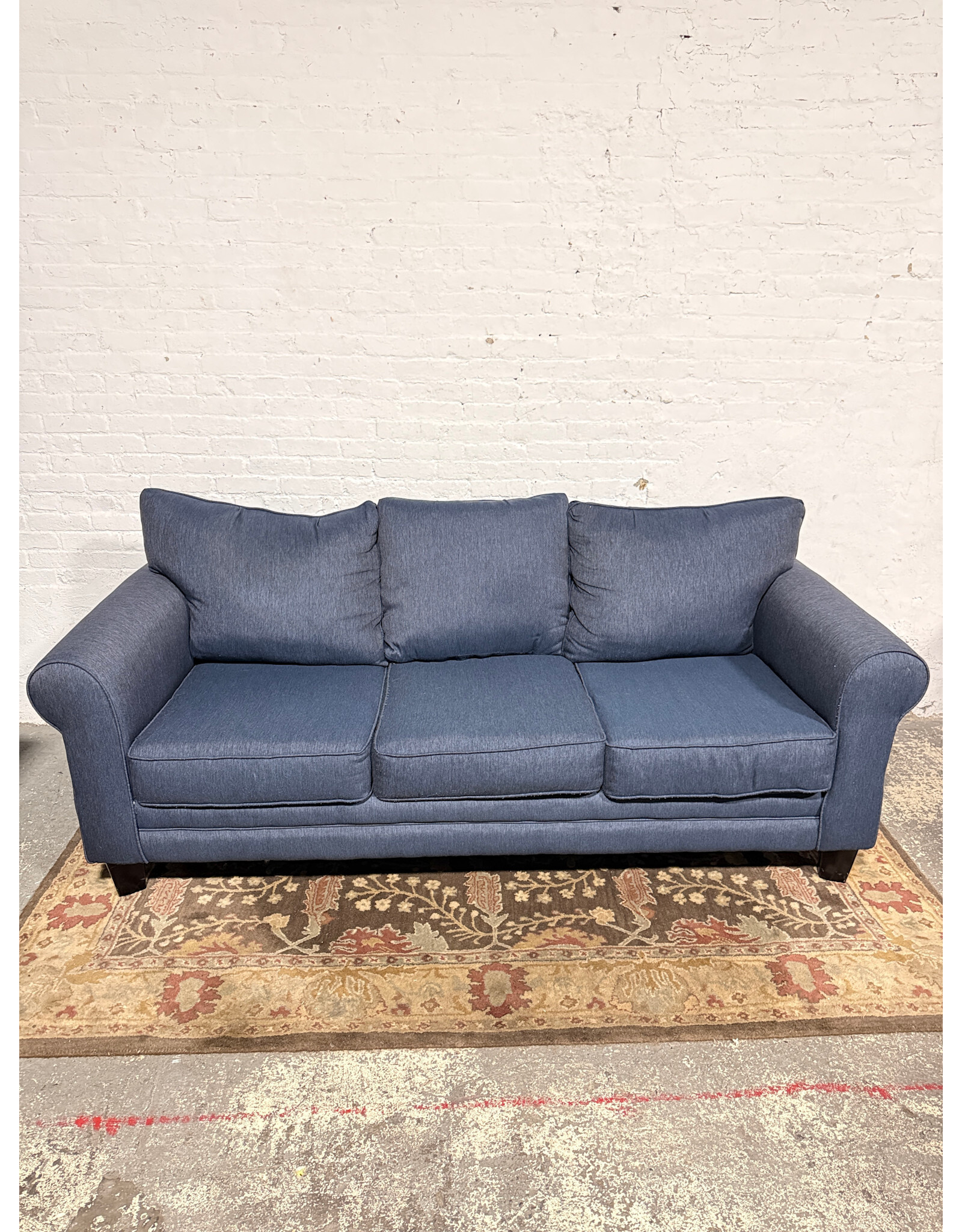 Blue Queen Pull-Out Sleeper Sofa