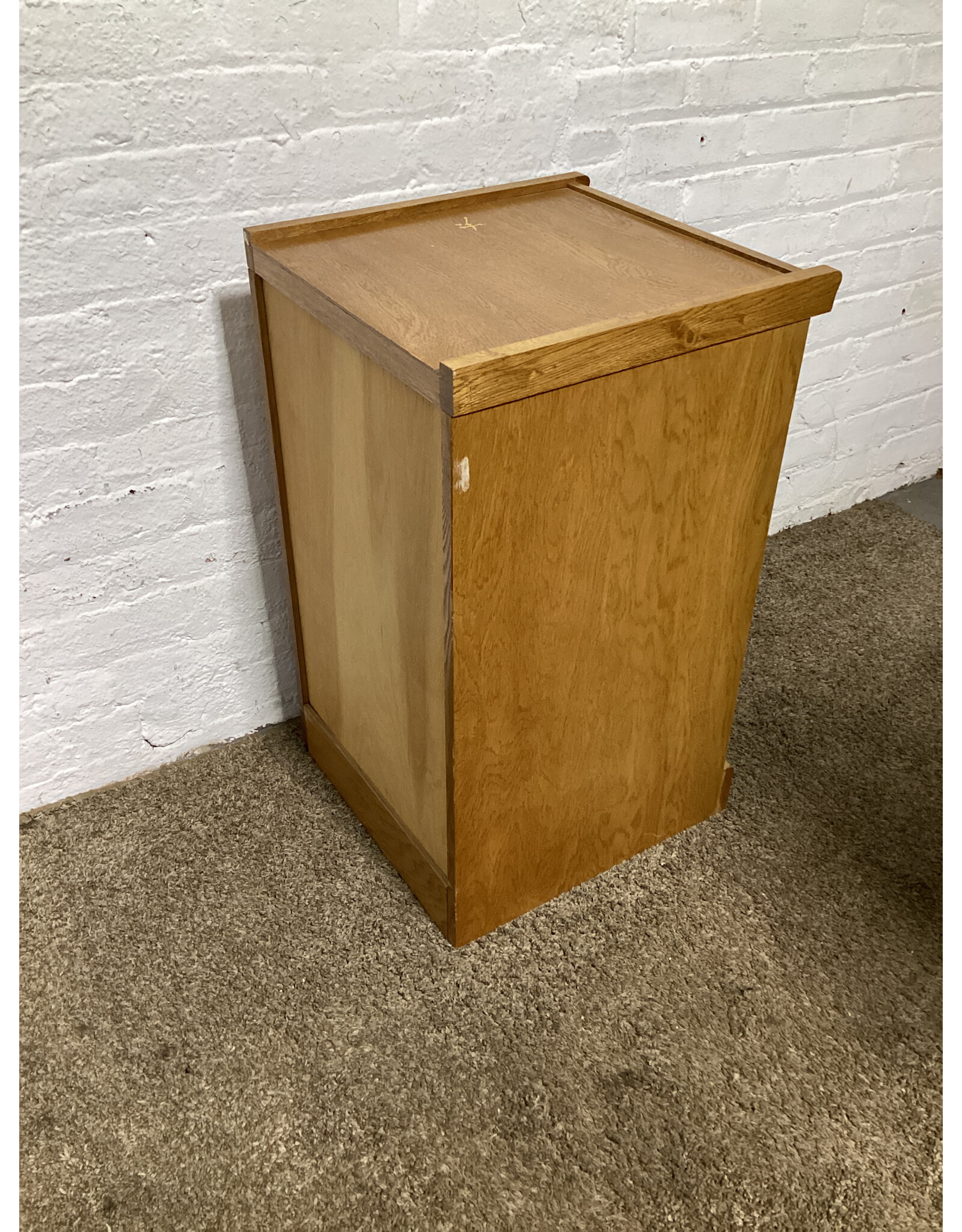 Vintage Two-Drawer Locking Wood Filing Cabinet